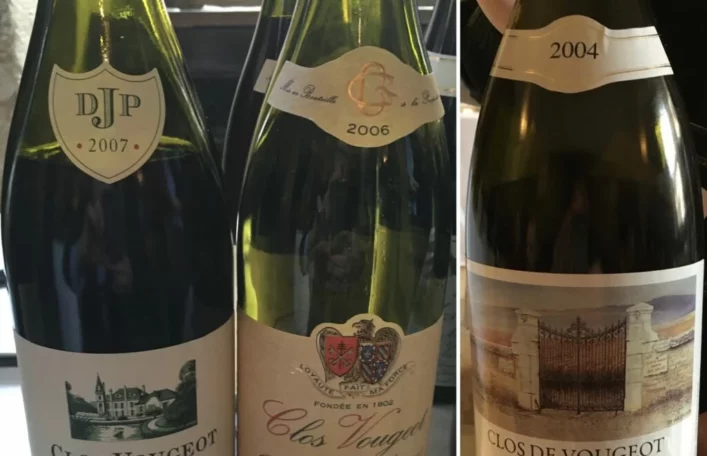 Clos de Vougeot bottles