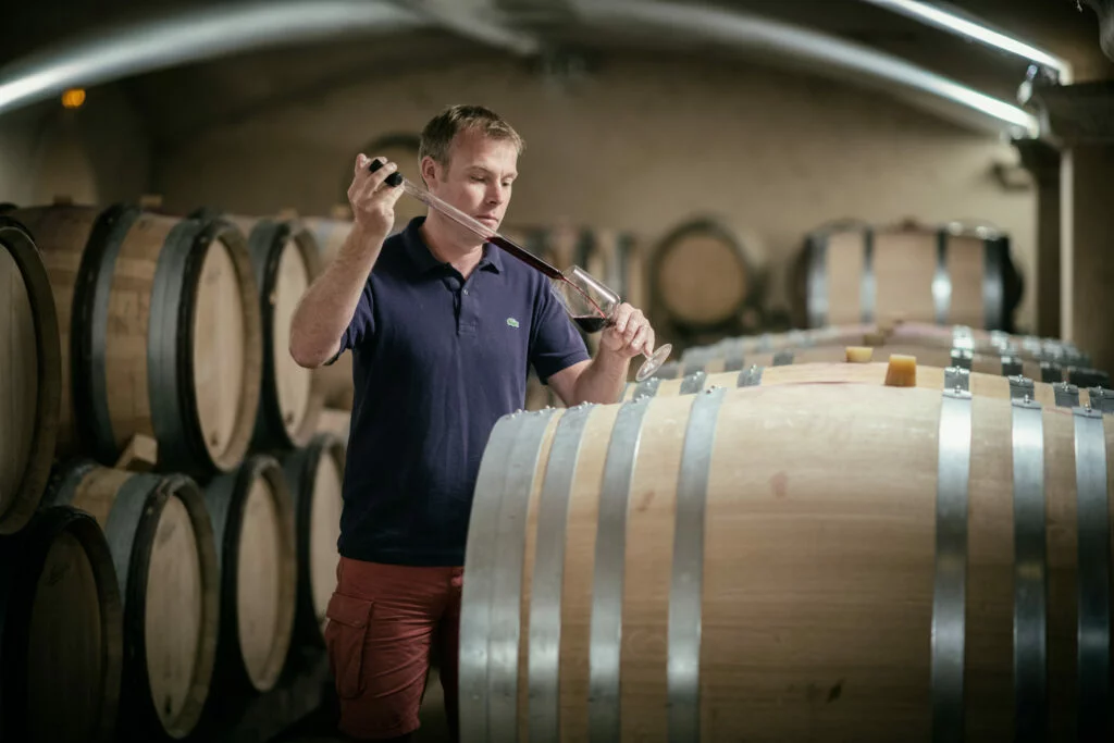 Benjamin Leroux - in the Domaine Comte Armand cellar